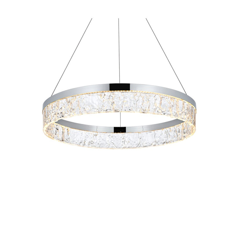 Elegant Lighting Linden 1 Light 22" Chandelier, Chrome/Clear