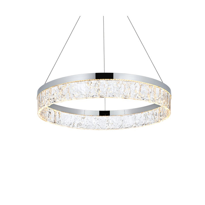 Elegant Lighting Linden 1 Light 22" Chandelier, Chrome/Clear