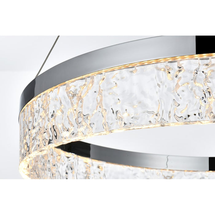 Elegant Lighting Linden 1 Light 22" Chandelier, Chrome/Clear