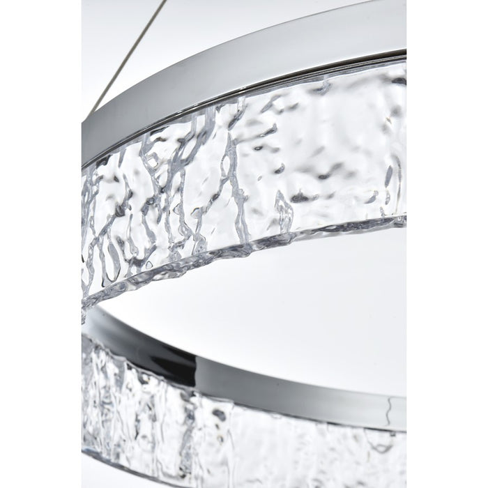 Elegant Lighting Linden 1 Light 22" Chandelier, Chrome/Clear