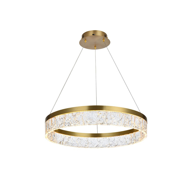 Elegant Lighting Linden 1 Light 22" Chandelier, Satin Gold/Clear