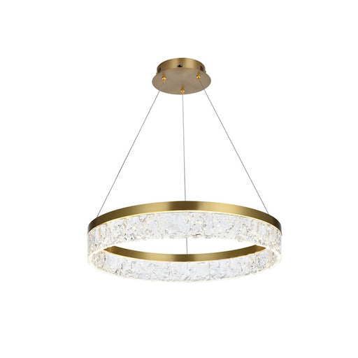 Elegant Lighting Linden 1 Light 22" Chandelier, Satin Gold/Clear