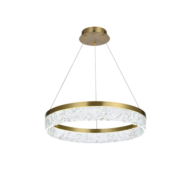 Elegant Lighting Linden 1 Light 22" Chandelier, Satin Gold/Clear