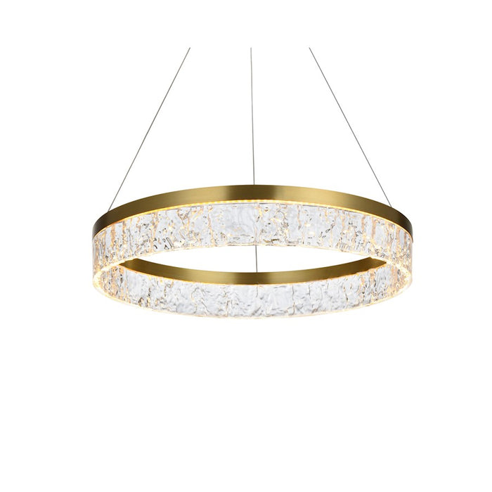 Elegant Lighting Linden 1 Light 22" Chandelier, Satin Gold/Clear