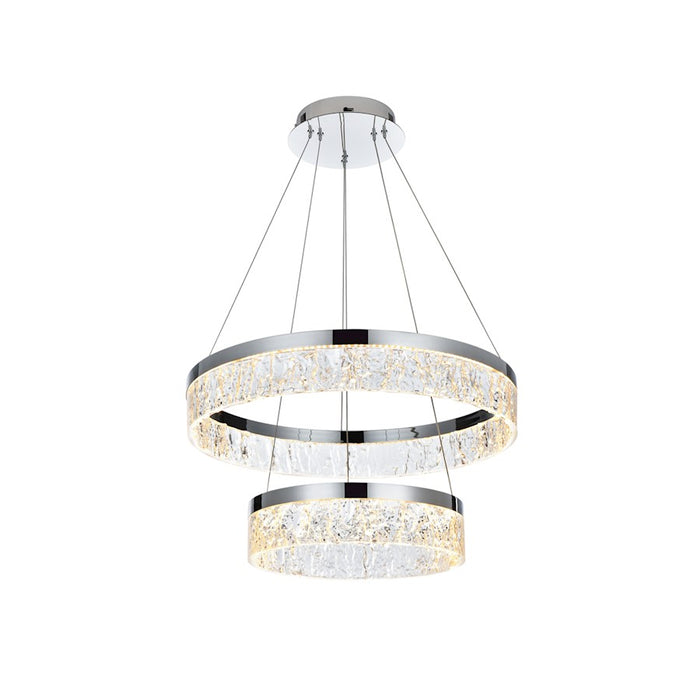 Elegant Lighting Linden 2 Light 22" Chandelier, Chrome/Clear - 2050G22C