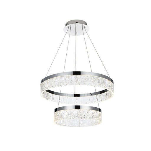 Elegant Lighting Linden 2 Light 22" Chandelier, Chrome/Clear