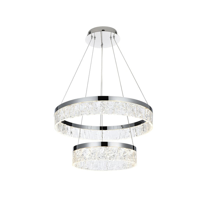 Elegant Lighting Linden 2 Light 22" Chandelier, Chrome/Clear