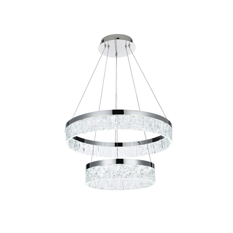 Elegant Lighting Linden 2 Light 22" Chandelier, Chrome/Clear
