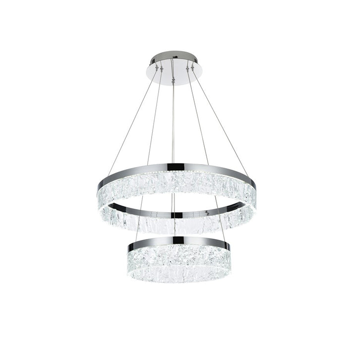 Elegant Lighting Linden 2 Light 22" Chandelier, Chrome/Clear