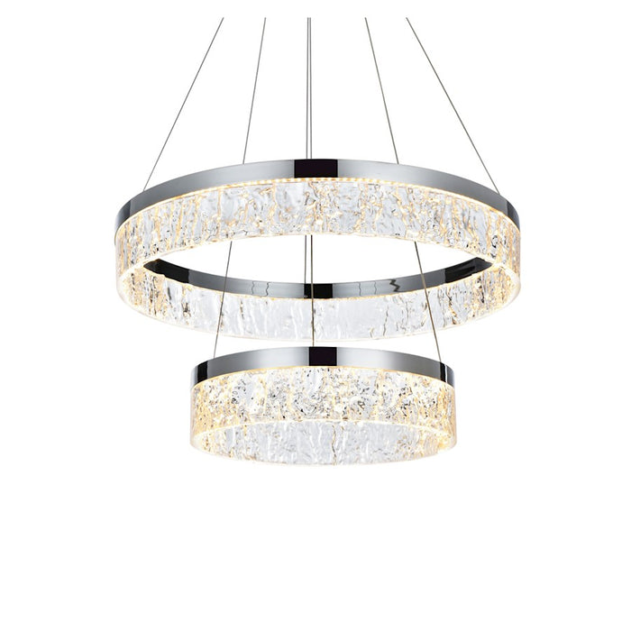 Elegant Lighting Linden 2 Light 22" Chandelier, Chrome/Clear