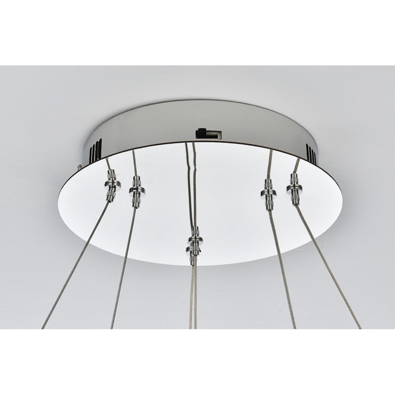 Elegant Lighting Linden 2 Light 22" Chandelier, Chrome/Clear