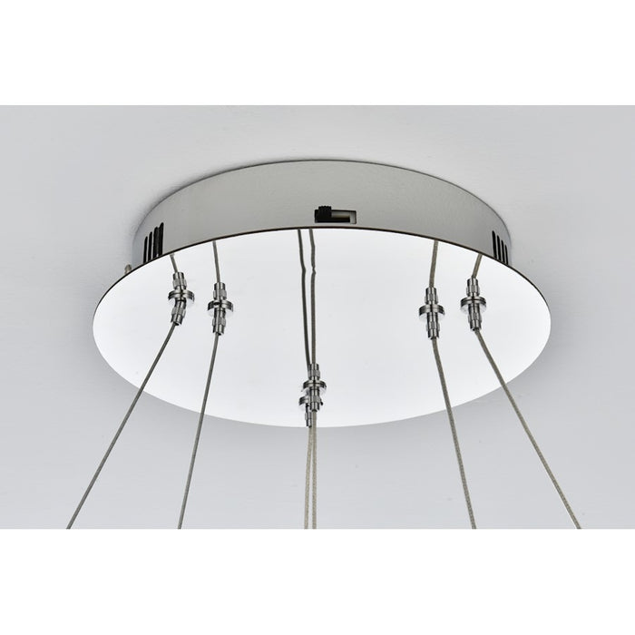 Elegant Lighting Linden 2 Light 22" Chandelier, Chrome/Clear