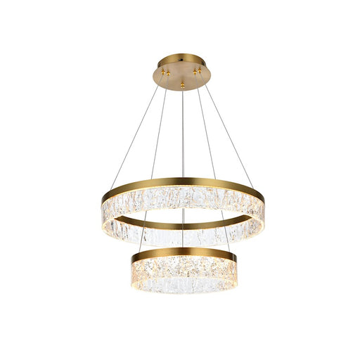Elegant Lighting Linden 2 Light 22" Chandelier, Satin Gold/Clear - 2050G22SG