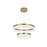 Elegant Lighting Linden 2 Light 22" Chandelier, Satin Gold/Clear