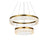 Elegant Lighting Linden 2 Light 22" Chandelier, Satin Gold/Clear