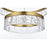 Elegant Lighting Linden 2 Light 22" Chandelier, Satin Gold/Clear