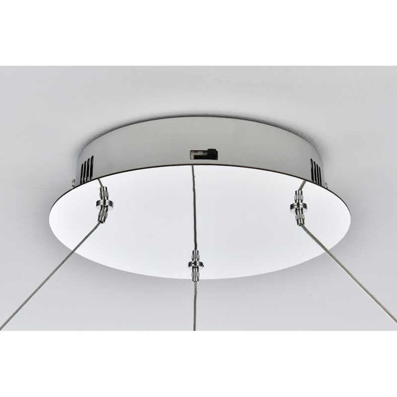 Elegant Lighting Rune 1 Light 24"L Chandelier, Chrome/Clear