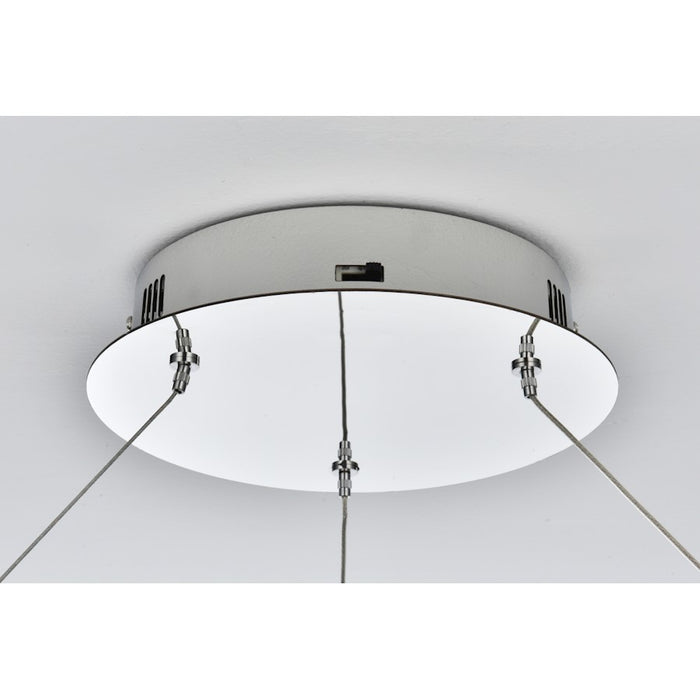 Elegant Lighting Rune 1 Light 24"L Chandelier, Chrome/Clear
