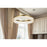 Elegant Lighting Rune 1 Light 24"L Chandelier, Satin Gold/Clear