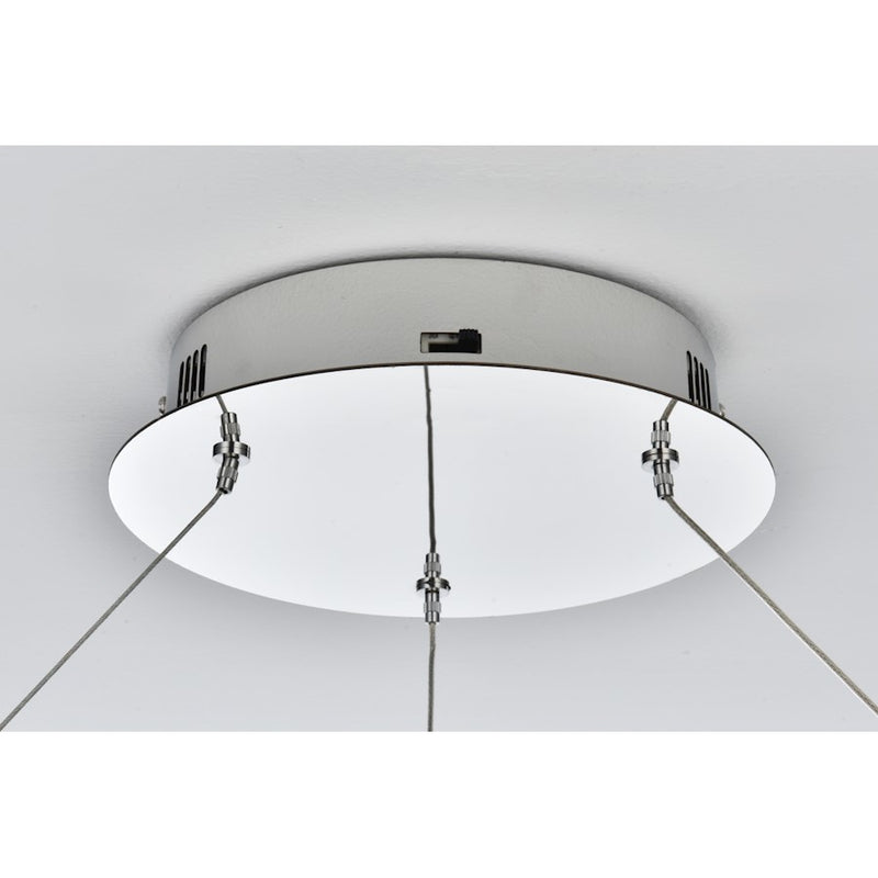 Elegant Lighting Rune 1 Light 32"L Chandelier, Chrome/Clear