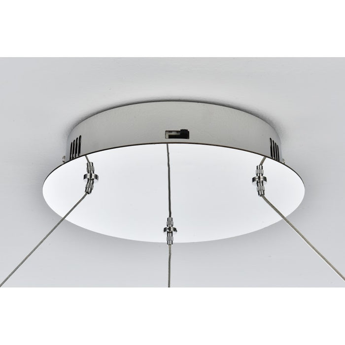 Elegant Lighting Rune 1 Light 32"L Chandelier, Chrome/Clear