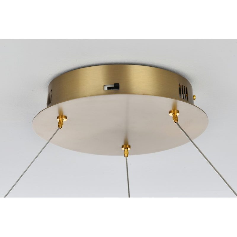Elegant Lighting Rune 1 Light 32"L Chandelier, Satin Gold/Clear