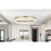 Elegant Lighting Rune 1 Light 32"L Chandelier, Satin Gold/Clear