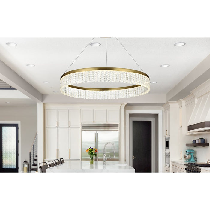 Elegant Lighting Rune 1 Light 32"L Chandelier, Satin Gold/Clear
