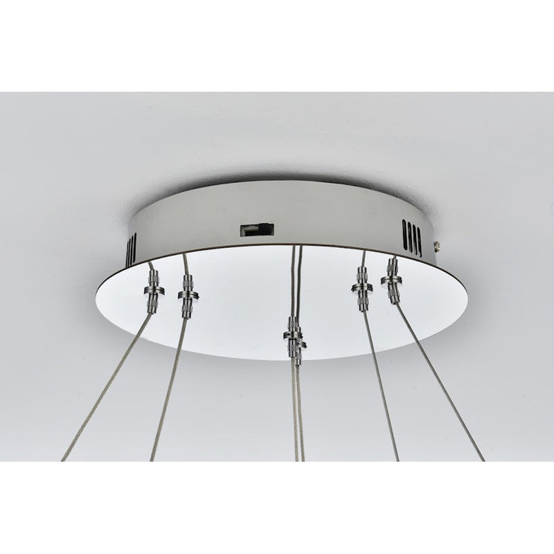 Elegant Lighting Rune 2 Light 24" Chandelier, Chrome/Clear