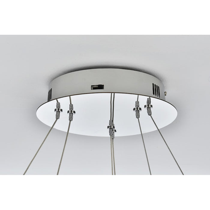 Elegant Lighting Rune 2 Light 24" Chandelier, Chrome/Clear