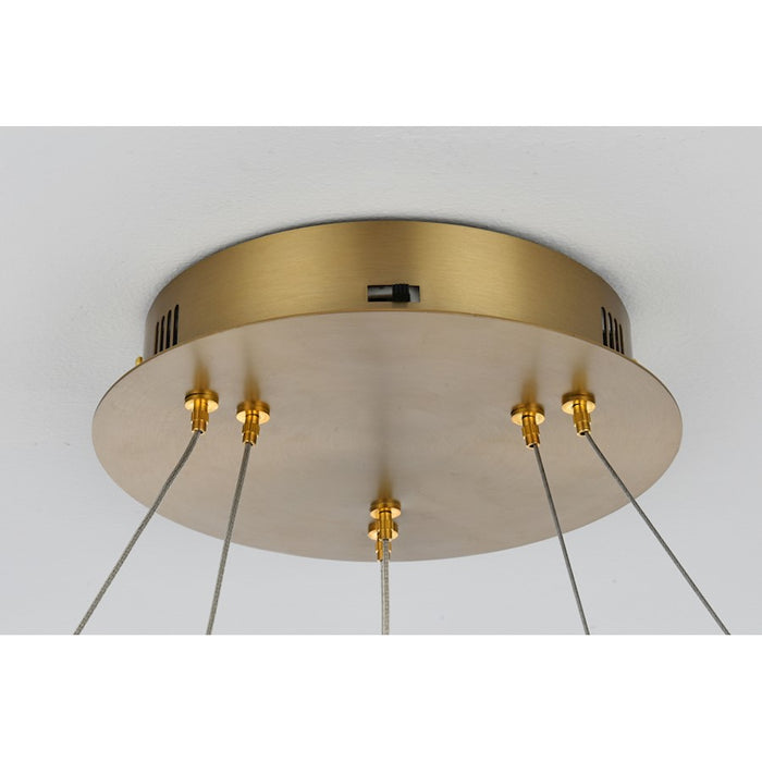Elegant Lighting Rune 2 Light 24" Chandelier, Satin Gold/Clear