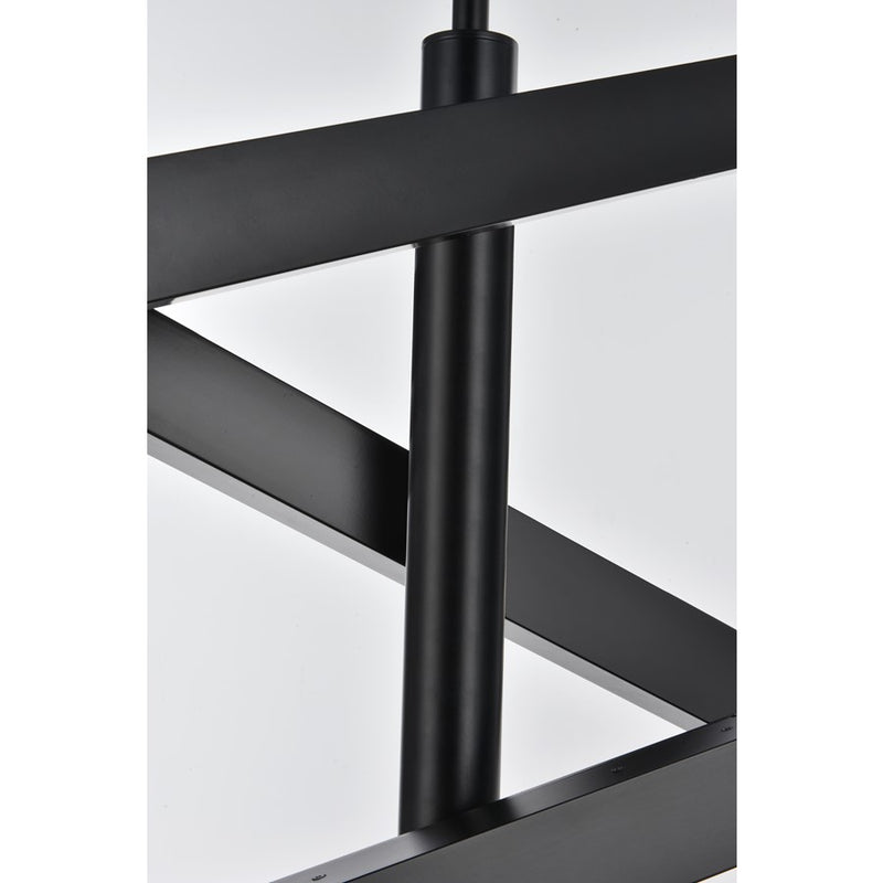 Elegant Lighting Ari 6 Light 48" Pendant, Black/Clear