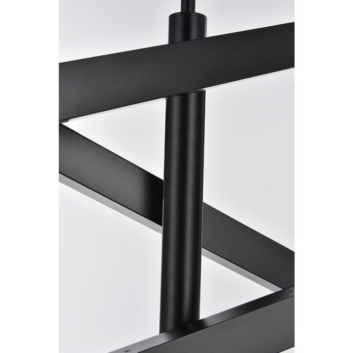 Elegant Lighting Ari 6 Light 48" Pendant, Black/Clear