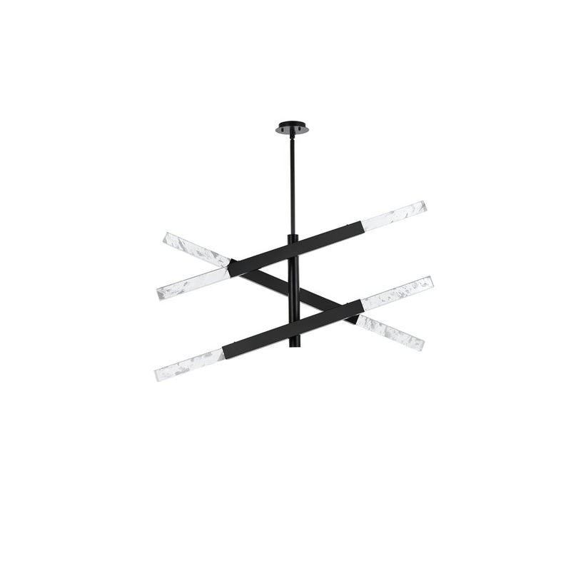 Elegant Lighting Ari 6 Light 48" Pendant, Black/Clear