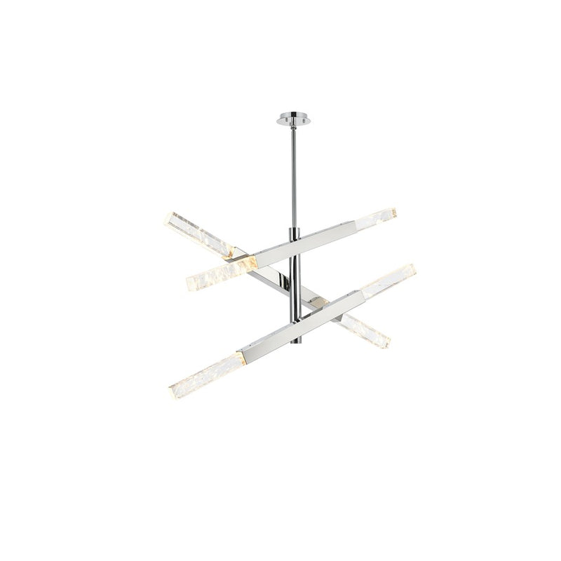 Elegant Lighting Ari 6 Light 48" Pendant, Chrome/Clear