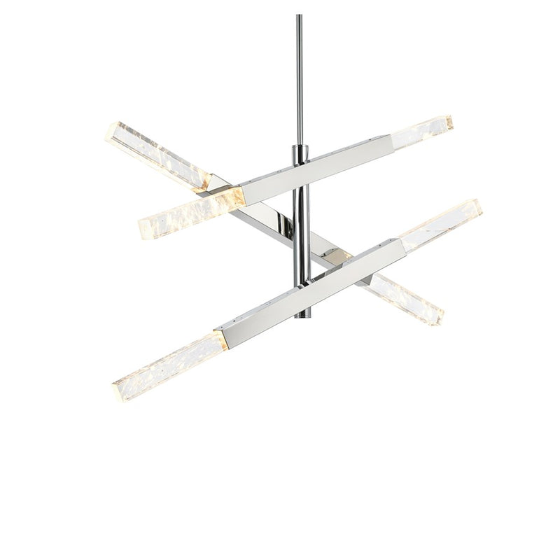 Elegant Lighting Ari 6 Light 48" Pendant, Chrome/Clear