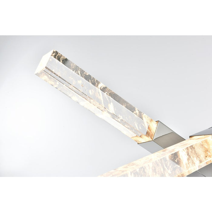 Elegant Lighting Ari 6 Light 48" Pendant, Chrome/Clear