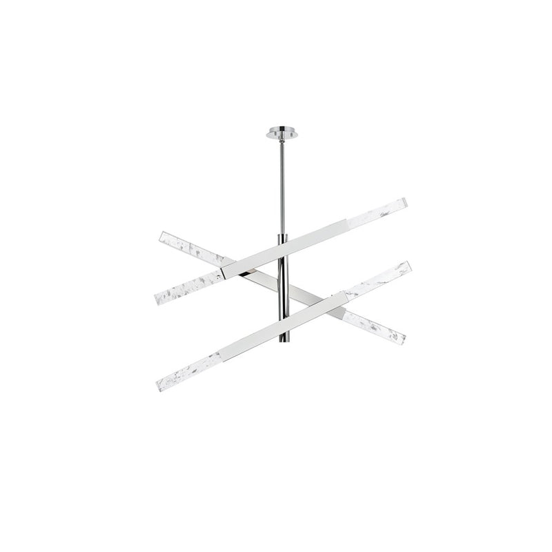Elegant Lighting Ari 6 Light 48" Pendant, Chrome/Clear