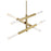 Elegant Lighting Ari 6 Light 48" Pendant, Satin Gold/Clear