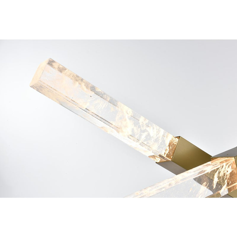 Elegant Lighting Ari 6 Light 48" Pendant, Satin Gold/Clear