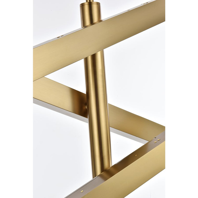 Elegant Lighting Ari 6 Light 48" Pendant, Satin Gold/Clear