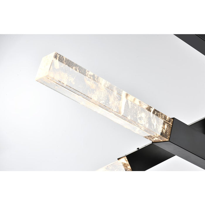 Elegant Lighting Ari 8 Light 48" Pendant, Black/Clear