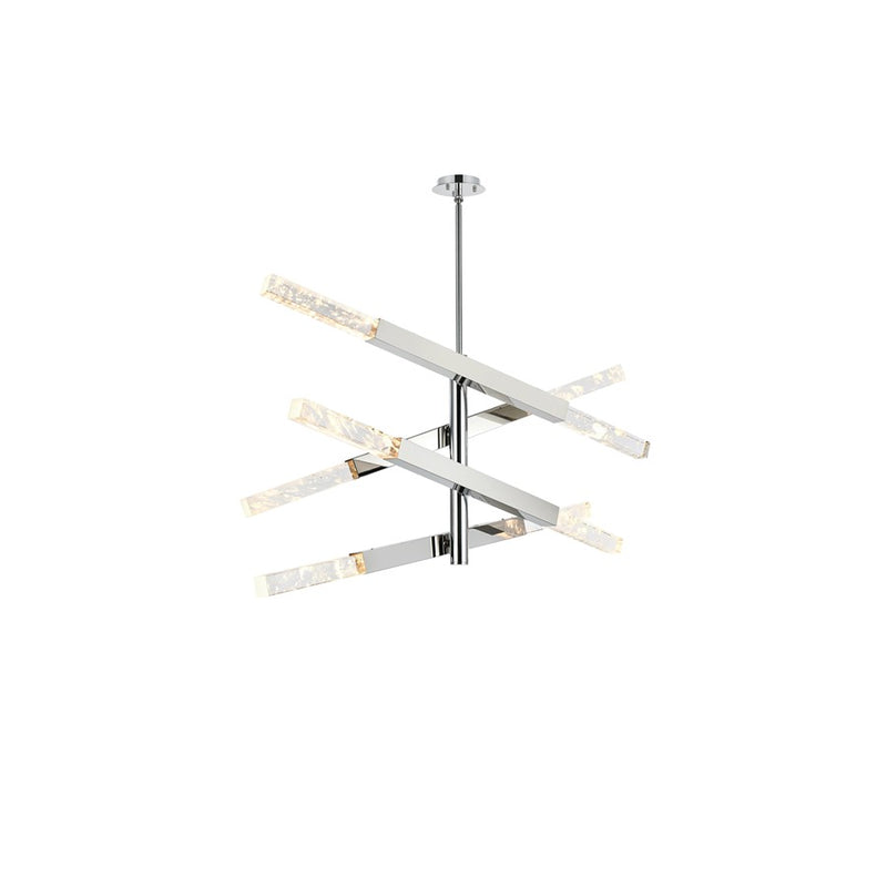 Elegant Lighting Ari 8 Light 48" Pendant, Chrome/Clear