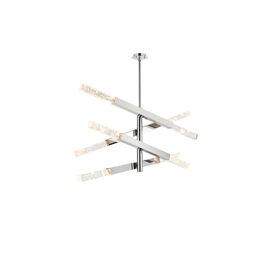 Elegant Lighting Ari 8 Light 48" Pendant, Chrome/Clear - 2085L4C
