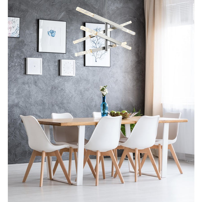 Elegant Lighting Ari 8 Light 48" Pendant, Chrome/Clear