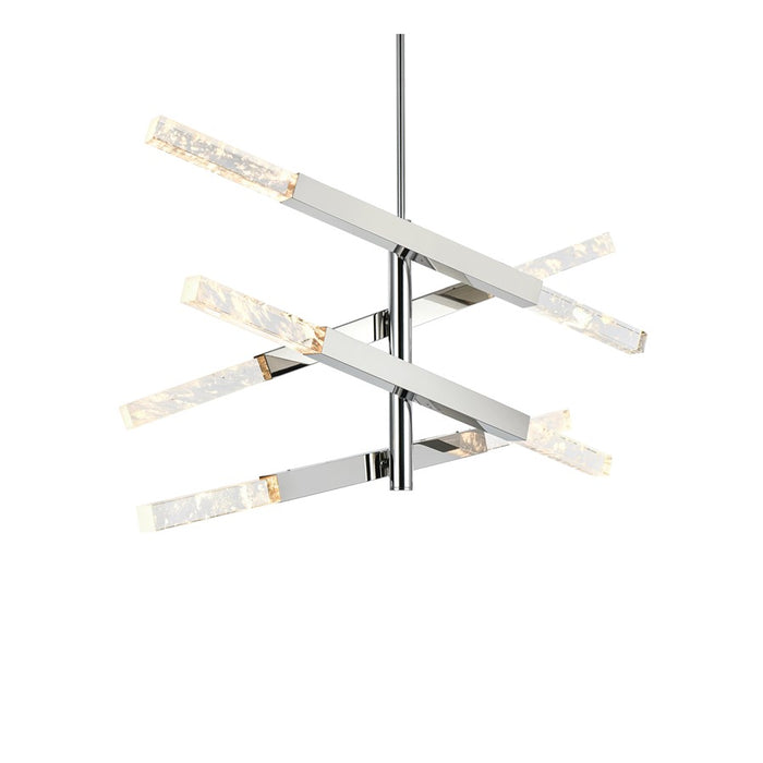 Elegant Lighting Ari 8 Light 48" Pendant, Chrome/Clear