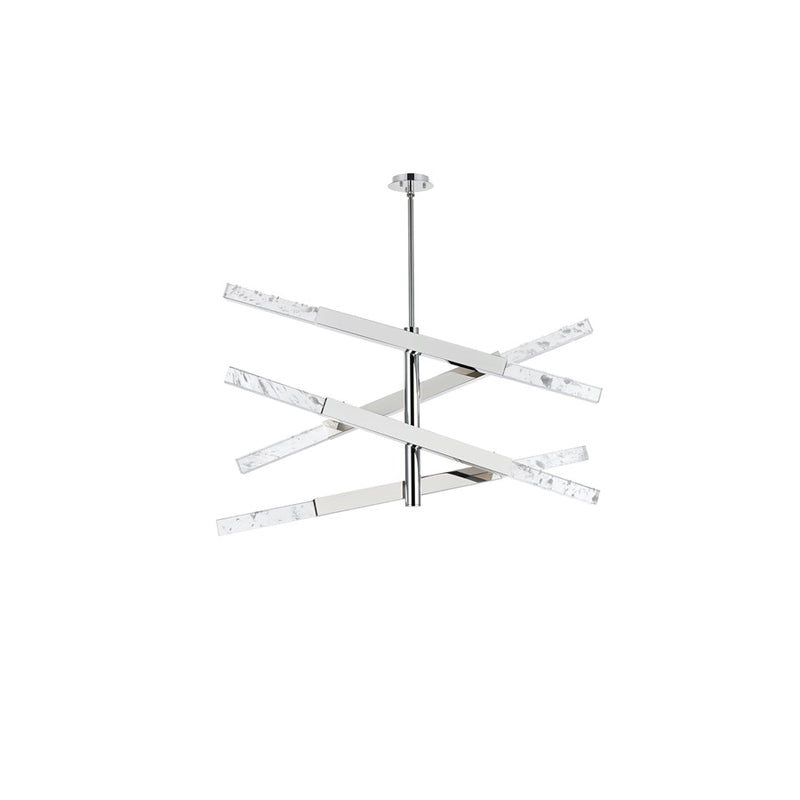 Elegant Lighting Ari 8 Light 48" Pendant, Chrome/Clear