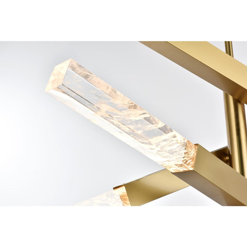 Elegant Lighting Ari 8 Light 48" Pendant, Satin Gold/Clear