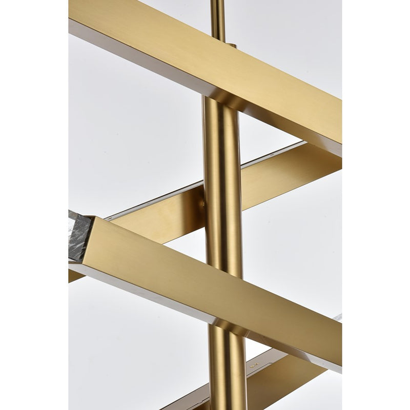 Elegant Lighting Ari 8 Light 48" Pendant, Satin Gold/Clear