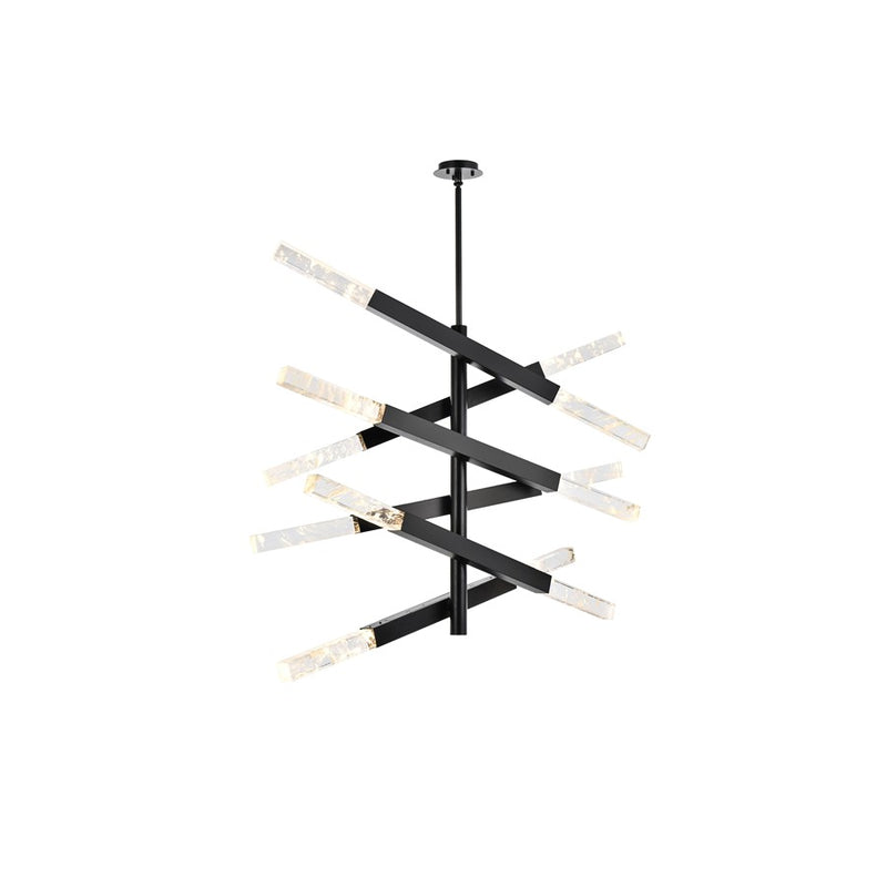 Elegant Lighting Ari 12 Light 48" Pendant, Black/Clear